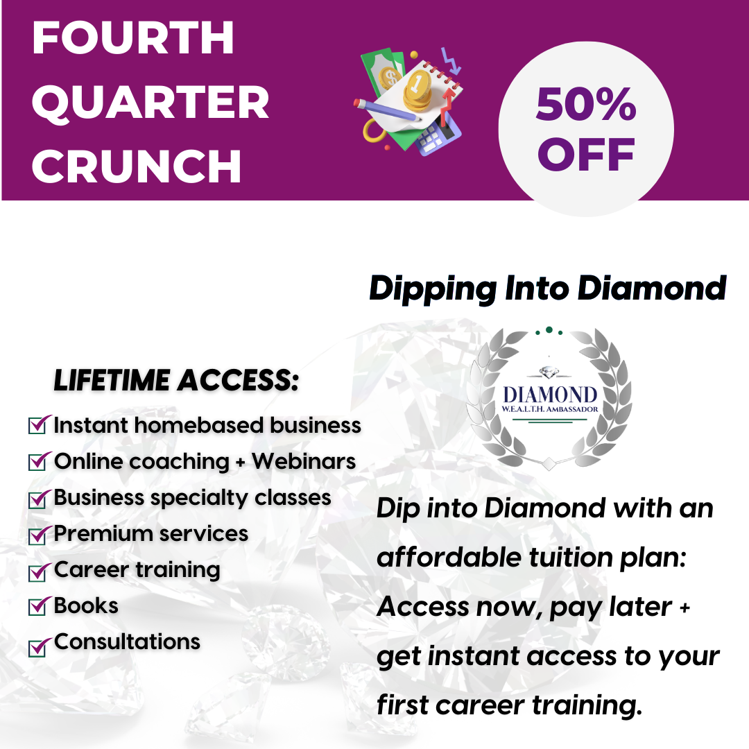 Dipping into DIAMOND W.E.A.L.T.H. Ambassador Lifetime Membership - 50% Off - Only $599